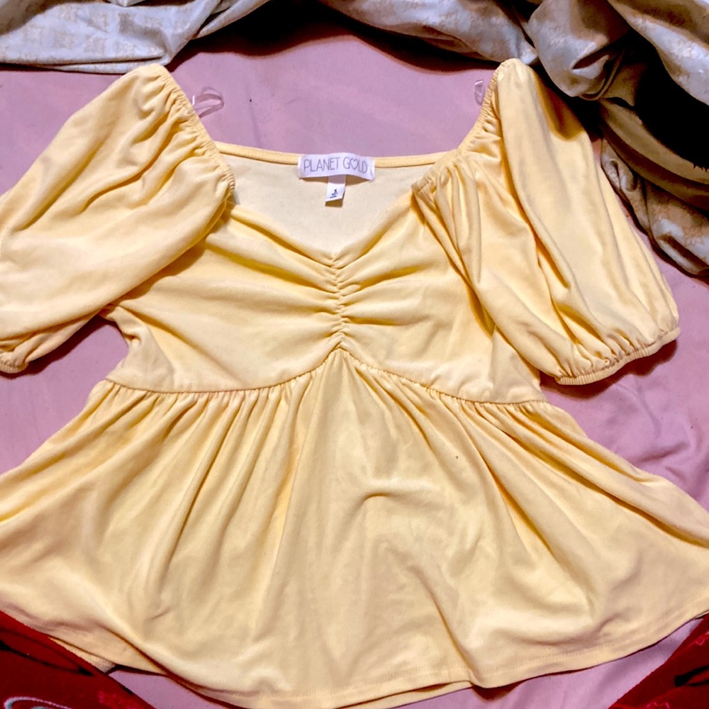 Yellow crop top